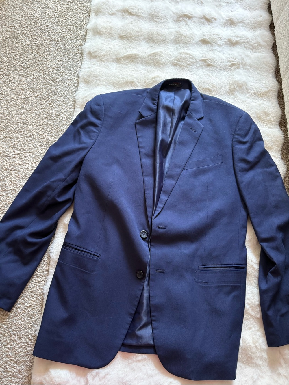 Egara Navy Blue Two-Button Men's Blazer